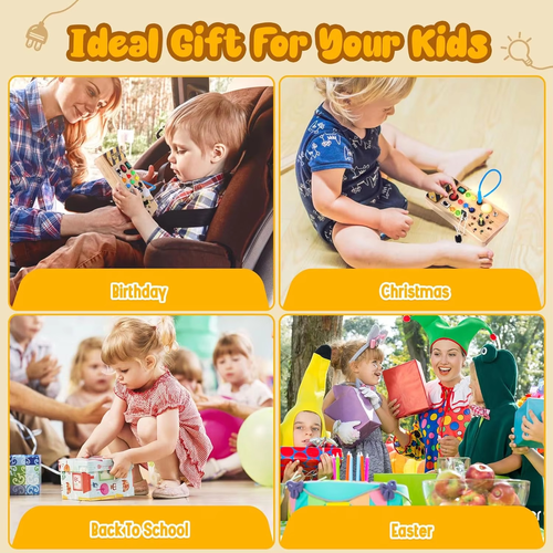 Kids Remote Control Led Lights Busy Board Montessori Toy Socket Switch Recording Sensory Game Travel Activities Educational Toys