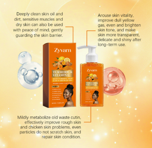 Hot Sale Hydrating Body Wash Refreshing Fragrant Turmeric & Vitamin C Plant Extract Moisturizing Exfoliating Turmeric Shower Gel 100ml