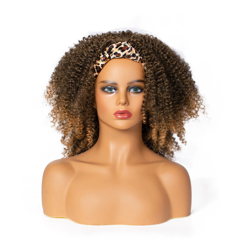 Aishili Headband Wigs for Black Woman Headband Wig Synthetic Headband Ombre Brown Wig