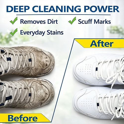 Bubbles Nico OEM White Shoe Cleaning Scrubbing Paste 5%-15% Active Ingredients Removes Stains Yellowing Mild Formula for