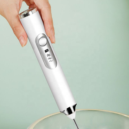 White Multi-functional USB Rechargeable Handheld Mini Electric Egg Beater Coffee Milk Frother