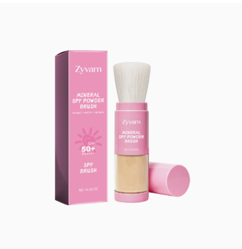 Mineral Protection Sunscreen Brush — A lightweight, invisible powder brush with a refreshing, non-sticky texture, ideal for outdoor sun protection during the summer.