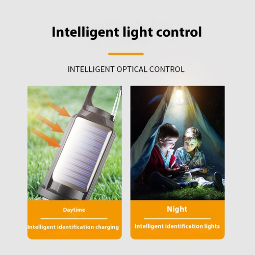 Solar Powered LED Outdoor Camping Lantern USB Charging Waterproof BBQ Atmosphere Light with ABS Materials Two Per Set