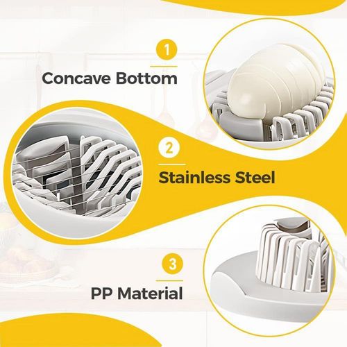 Premium Modern Stainless Steel Egg Slicer  Eco-friendly Plastic Petal-style Slicer,a Kitchen Tool for Eggs Fruit and Butter