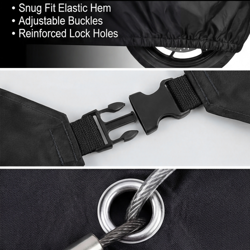 Heavy Duty Waterproof Motorcycle Cover 300D Outdoor Motorbike Cover UV Rain Snow Protection All Season