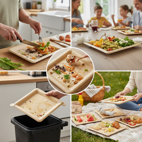 Peel Plate 60-Pack 10'' Multi-Use Reusable Paper Plates 90% Less Waste Home On-The-Go Mealtime