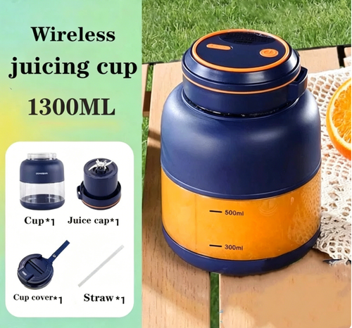 1300ml Large Capacity Bucket Juice Extractor USB Rechargeable Portable Juicing Machine Juicer Cup for Fruit Vegetable