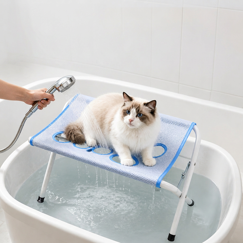 Home Salon Pet Beauty Care Station Portable Foldable Anti Bite & Cratch Pet Washing Grooming Table for Small Dogs Cats