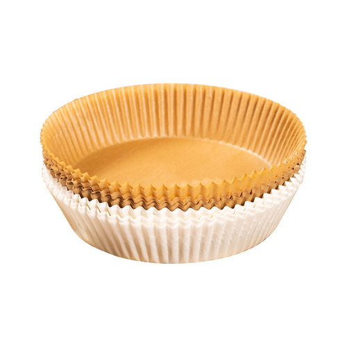 200pcs 8 inches Thick Stackable Silicone-Coated Nonstick Air Fryer Basket Paper Liners - Disposable Parchments, 100% Waterproof Baking Supplies, Greaseproof, Durable, Heat-Resistant for 5-8 qt Air Fryers, Easy Cleanoff