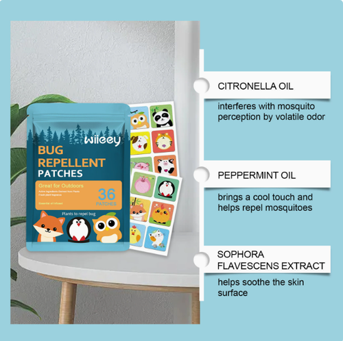 Children's Mosquito Repellent Patches — Gentle Herbal Formula, Fresh & Waterproof, Dry & Comfortable — Ideal for Home & Travel — Skin-Friendly Protection for Kids