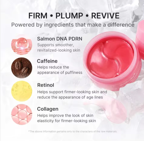 The Peptide Collagen Hydrogel Eye Patch 60 Patches Reduce Puffiness Hydrate Under-Eye Bags in 10 Minutes