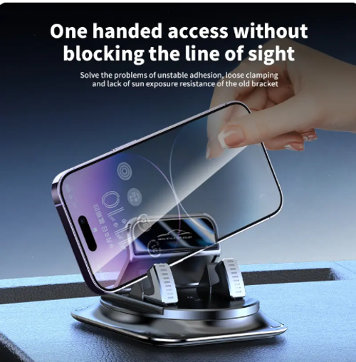 Car phone holder 360 degree rotation, suitablefor car navigation in-car dashboard, horizontaland vertica screen adjustment angle,suctioncup fixed non-slip mobile phone holdersuitable for iPhone and Android