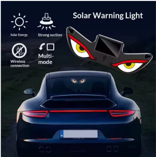 Universal Motors Devil Eye Solar Wireless Decorative Light, LED Warning Light, Rear Window Ambient Light