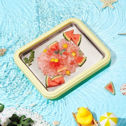 DIY Ice Cream Roll Maker Easy DIY Versatile Summer Instant Rolled Ice Cream Maker Ice Cream Cold Plate for Yogurt Sorbet Two Per Set Pink And White