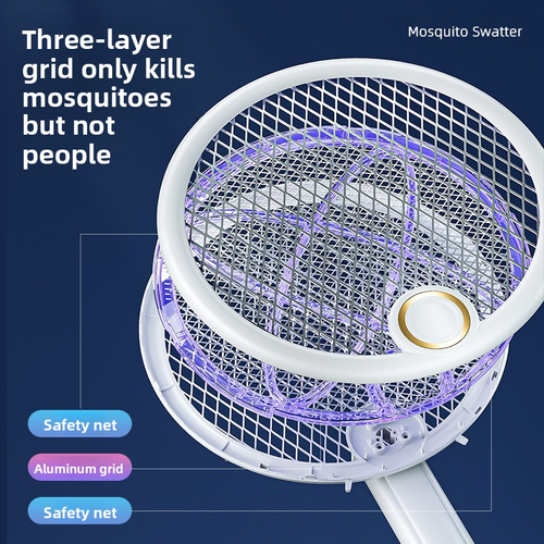 New Foldable Rechargeable Non-toxic Lithium Battery Electric Mosquito Swatter Household Fly Swatter Mosquito Killer Lamp