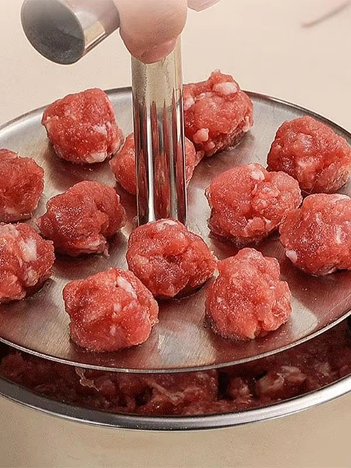 12-Hole Stainless Steel Meatball Maker Kitchen Extruded Meatball Shaper Mold Tool Two Per Set