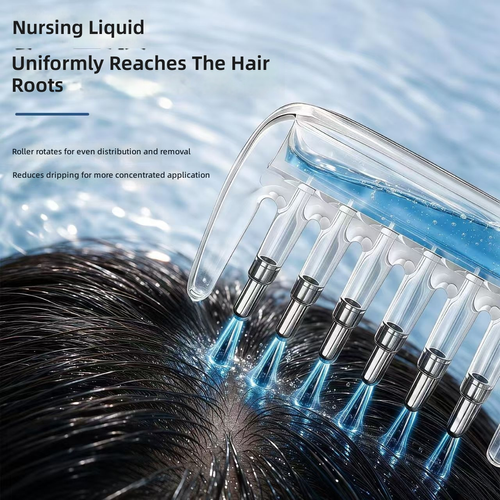 Transparent Visible Liquid Dispensing Comb Wide-Tooth Scalp Hair Follicle Care Essential Oil Applicator Hair Comb Three Per Set