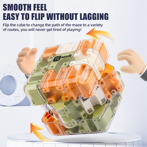 Bemay Toy 3D Maze Game Brain Teaser Gravity Puzzle Cube, Anxiety Relief Items, Sensory Toys for Adults & Kids