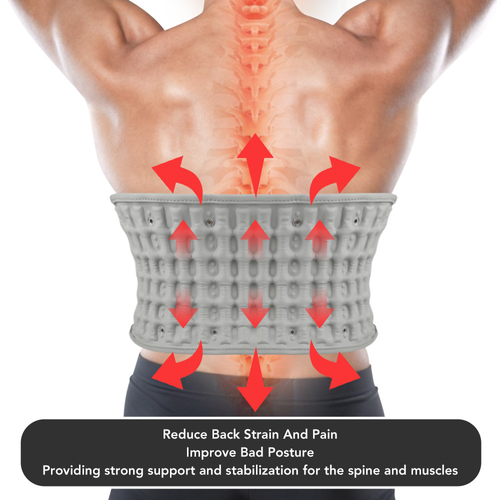 Inflatable Heated Lumbar Support Belt with Controller – Features Vibration Massage, Warmth Therapy, and Red Light Function