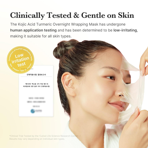 Medicube Kojic Acid Turmeric Overnight Glow for Uneven Skin Tone Retinol Nourish Wrapping Peel Off Mask Jelly Brush 75ml