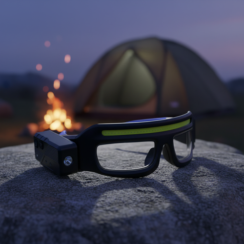 The Multi-functional Glasses Lamp TYPE-C Charging Warning Headlamp Is Compact and Portable