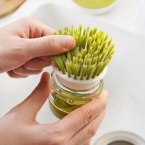 Cleaning Brush with Built-in Soap Dispenser - Ideal for Dishes, Floors, and Household Cleaning