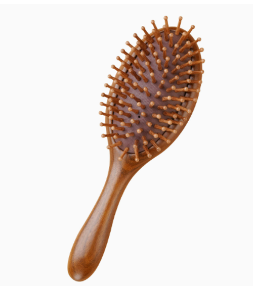 Sandalwood Fluffy Air Cushion Comb with Head Meridian Massage No Knotting Travel Hair Comb