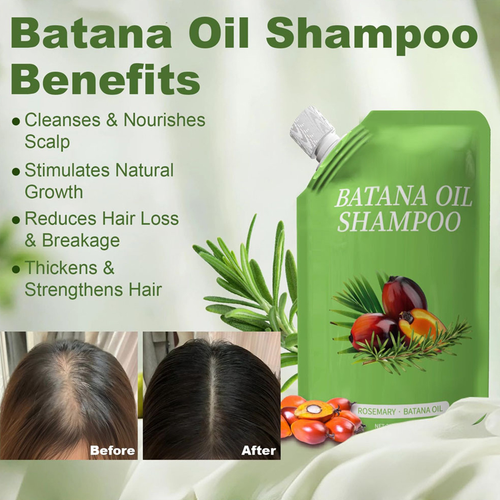 Batana Oil Shampoo Nourishes Scalp, Reduces Hair Loss, Boosts Thicker Stronger Hair Growth