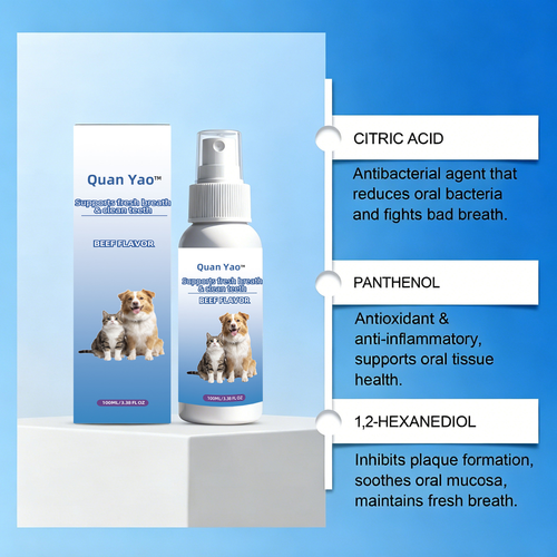 Edible Oral Freshening Spray for Dogs and Cats – Removes Bad Breath and Tooth Stains