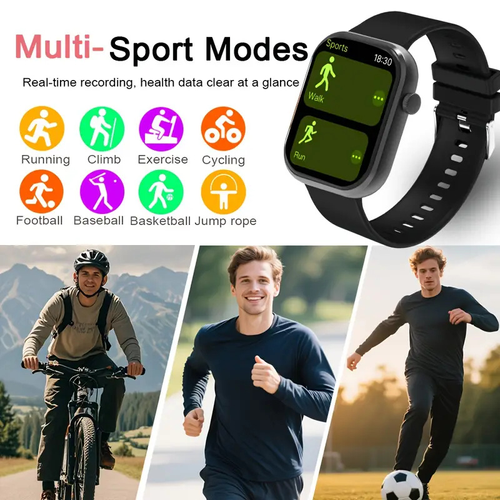 Square TFT 1.83inch Silicone Magnetic Android IOS Smart Watch IP68 Sports Waterproof Blood Pressure Activity Tracker Voice