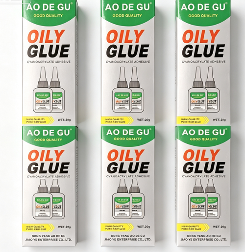 AODEGU High-Sealing Ethyl Cyanoacrylate Glue for Metal Wood Plastic Rubber-Acrylic-Based Adhesive Six Per Set