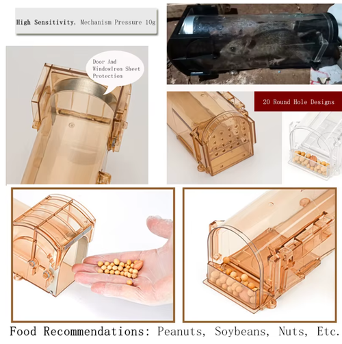 New Automatic Rat Trap Cage Short Green Type High Efficiency Mouse Catcher for Rodent Control Pest Management Indoor Outdoor Use