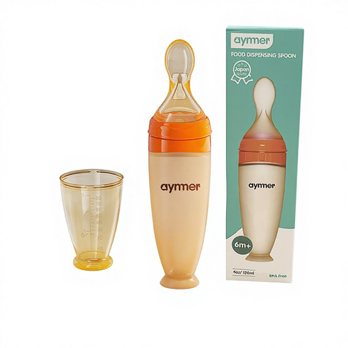 Silicone Squeeze-Type Baby Food Spoon & Cereal Feeder – Ideal for Rice Cereal, Water, and Solids