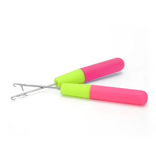 RTS High Quality Hair Weave Hook Knitting Needle Plastic Handle Crochet Hook with Tongue