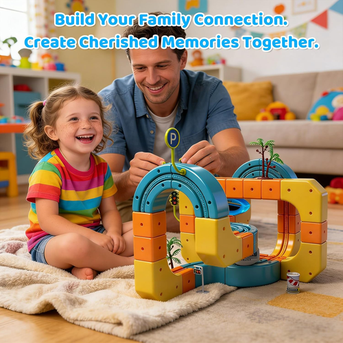91PCS Cube Track Fusion Toy with Trains New Rail Electric Train Set for Kids Gravity-Defying 3D Infinity Track Electric Train