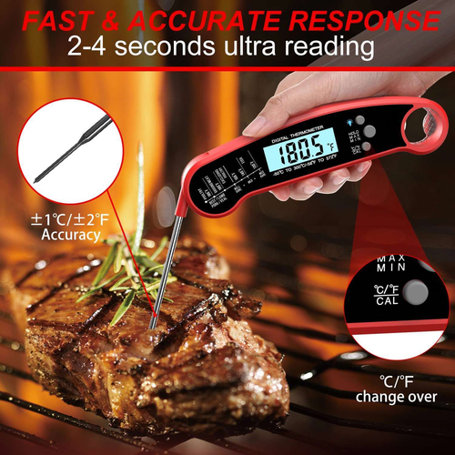 Digital Meat Thermometer With Probe, Instant Read Food Thermometer For Grilling Bbq, Kitchen Cooking, Baking, , Candy