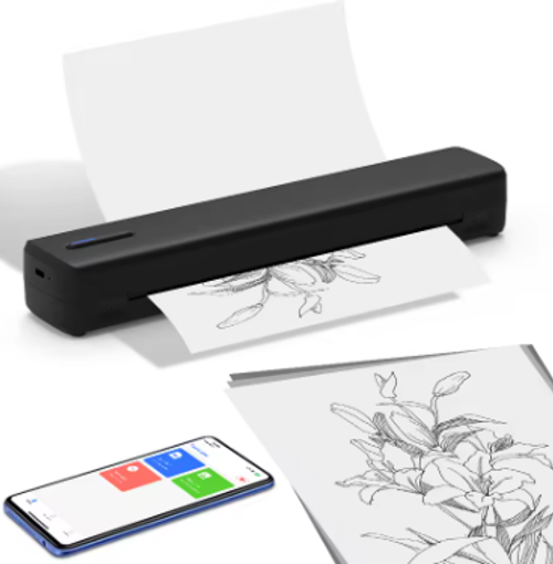 Portable for Tattoo Artists Travel Business Documentation Multi-Size High-Resolution Thermal Printer A4 A5 4x6 Stock Long