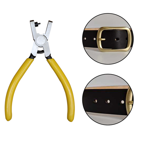 Mini Belt Hole Punch Pliers & Leather Punch Tool , Spring-Loaded, for Watch Straps, Bags & DIY