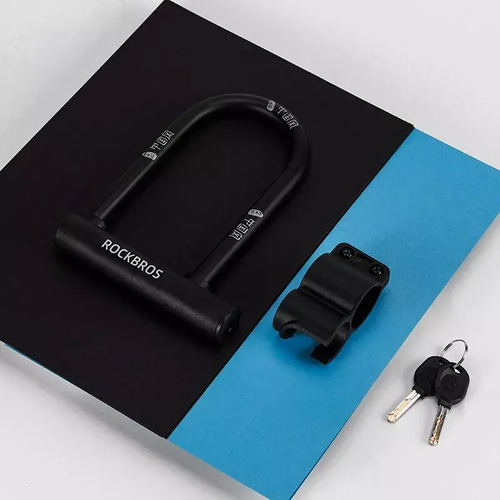  Bicycle U-lock Steel Carbon Bike Lock Anti Theft 2 keys Black Lock