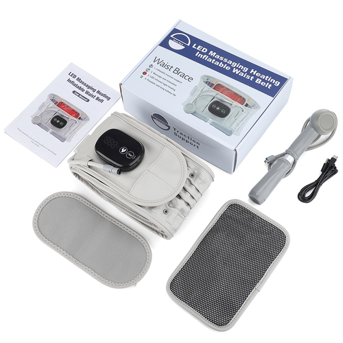 Inflatable Heated Lumbar Support Belt with Controller – Features Vibration Massage, Warmth Therapy, and Red Light Function