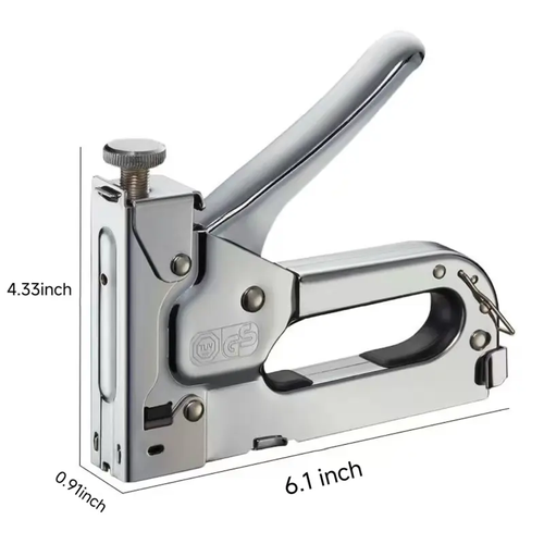 3 in 1 Staple Gun, 1 Count Extra Heavy Duty Staple Gun with 600pcs Staples, Multifunctional Upholstery Stapler for Fixing Material, Decoration, Carpentry, Furniture, Door and Window