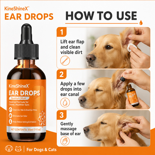 This pet ear cleaner is suitable for the daily cleaning of dogs' and cats' ears, relieving itching and removing earwax.