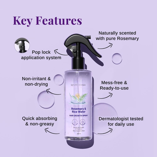 Rosemary Hibiscus Nature Hair Oil Spray Strengthens Hair & Nourishes Scalp Controls Hair Fall for All Hair Types