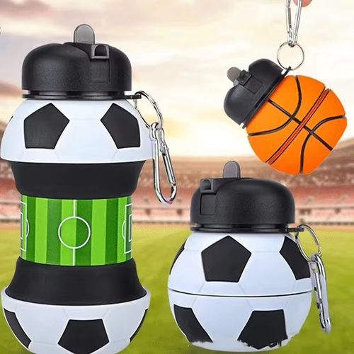 Unique Collapsible and Portable Water Bottle Silicone Football Water Cup