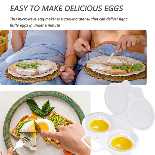Multipurpose Egg Cooker Mold Microwave Omelette Maker with 2 Cavities Four Per Set
