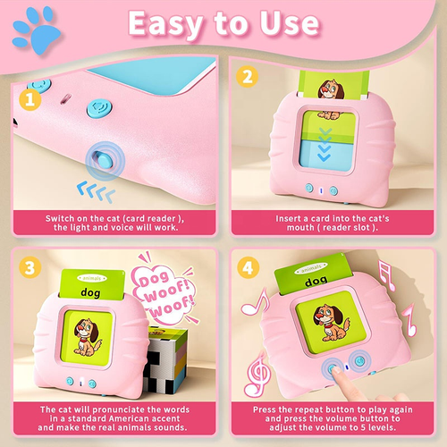 Early Childhood Language Education Talking Flash Cards Learning Device Educational Toys Word Playing Card for Kids