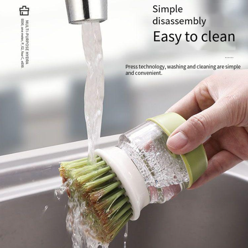 Cleaning Brush with Built-in Soap Dispenser - Ideal for Dishes, Floors, and Household Cleaning