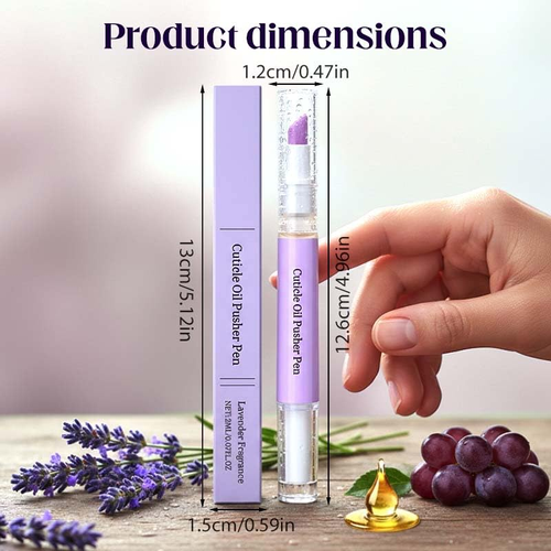 2-in-1 Cuticle Pusher 2026 Cuticle Oil Pusher Pen Portable Nail Care Pen for Dry Damaged Nails Hangnails Moisturizes Strengthens