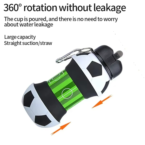 Unique Collapsible and Portable Water Bottle Silicone Football Water Cup