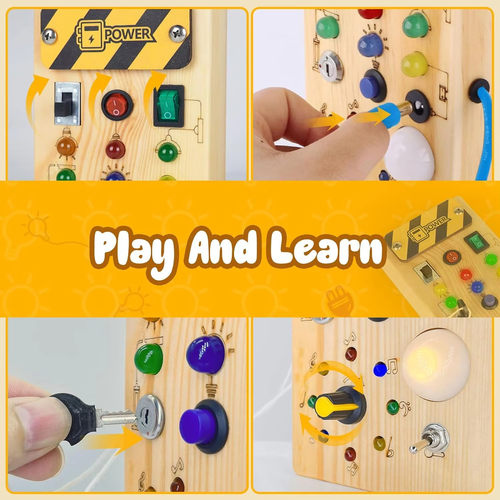 Kids Remote Control Led Lights Busy Board Montessori Toy Socket Switch Recording Sensory Game Travel Activities Educational Toys